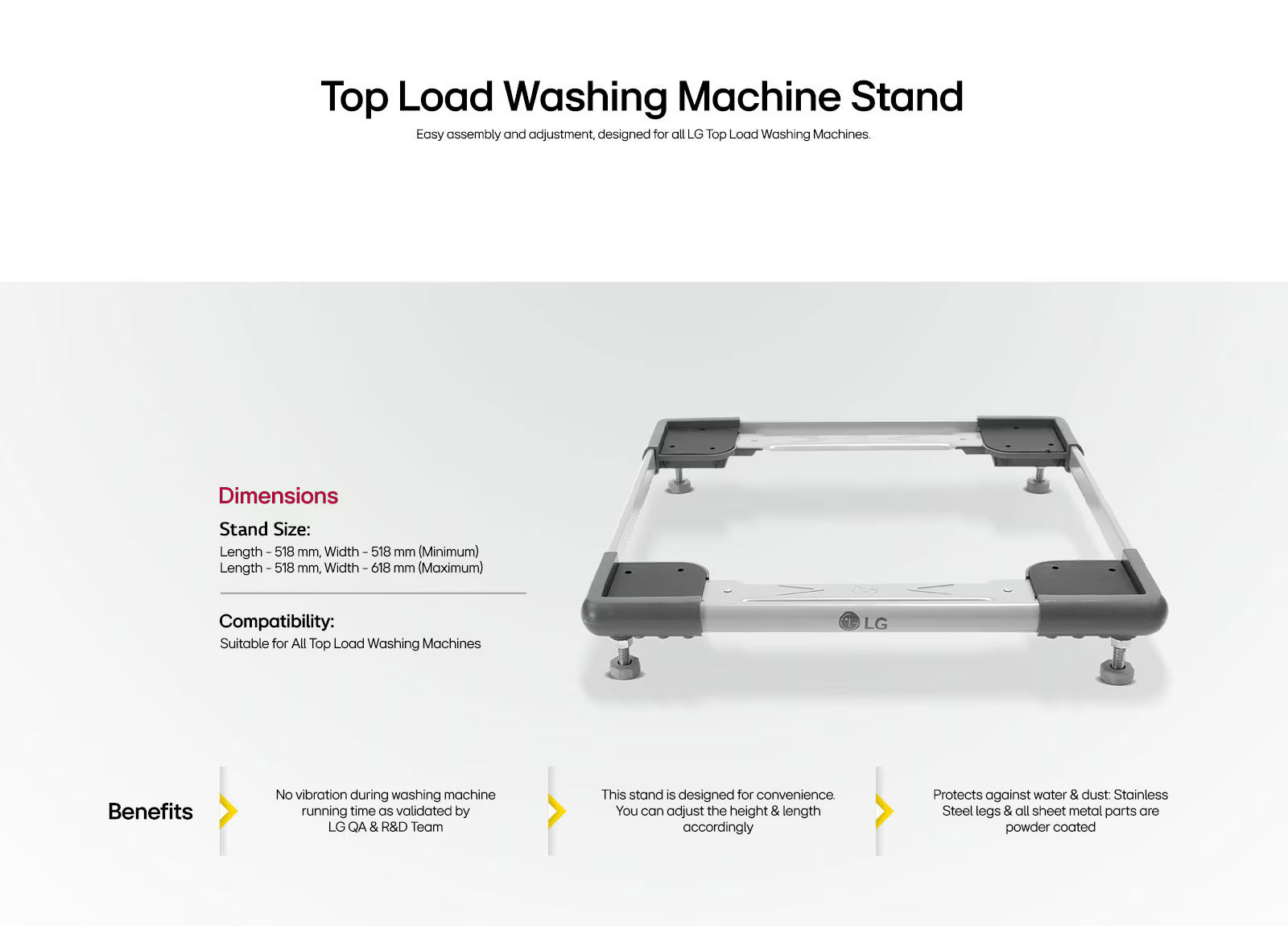 LG Top Loading Washing Machine Stand